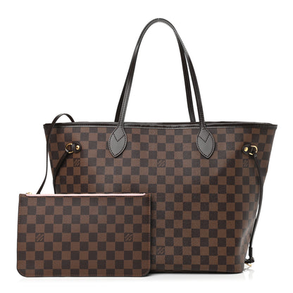 Louis Vuitton Damier Ebene Neo Neverfull MM Rose Ballerine 1 of 11