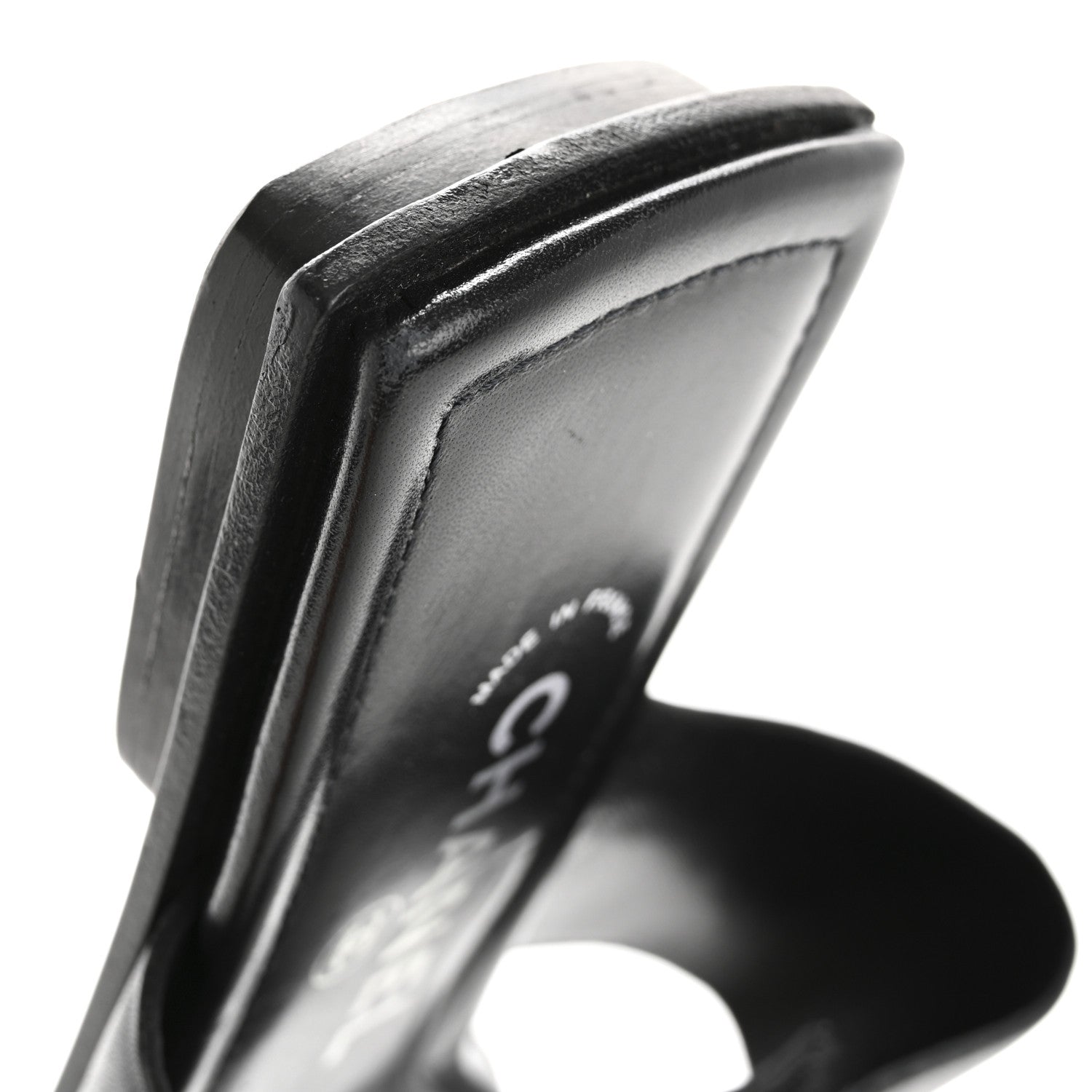 Chanel Lambskin CC Flat Sandals 38.5 Black 12 of 13