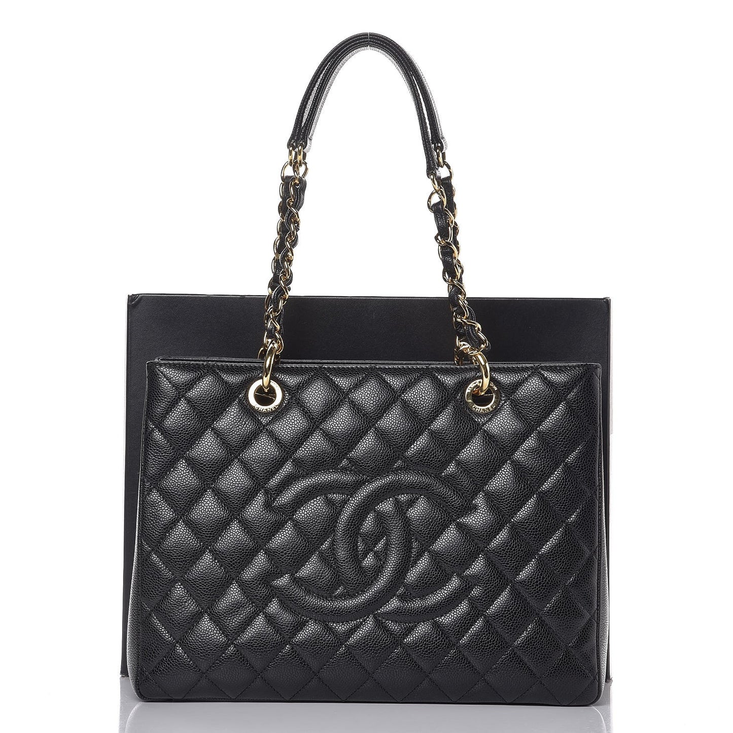 Caviar Quilted Grand Shopping Tote GST Black