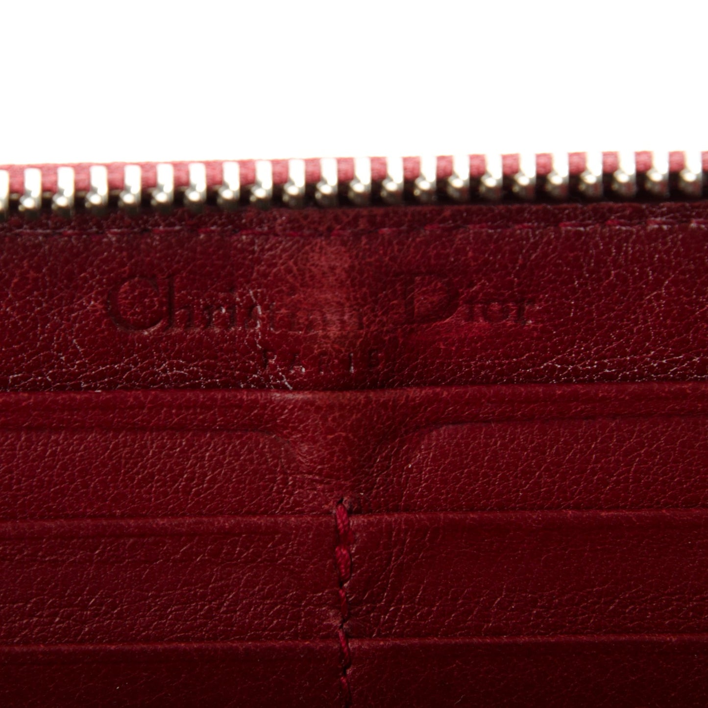 Patent Cannage Lady Dior Continental Zip Wallet Red