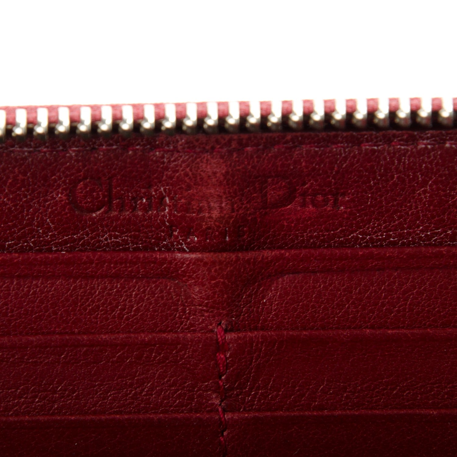 Christian Dior Patent Cannage Lady Dior Continental Zip Wallet Red 6 of 9