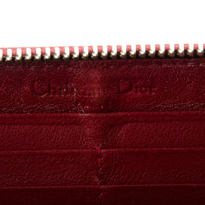 Christian Dior Patent Cannage Lady Dior Continental Zip Wallet Red 6 of 9