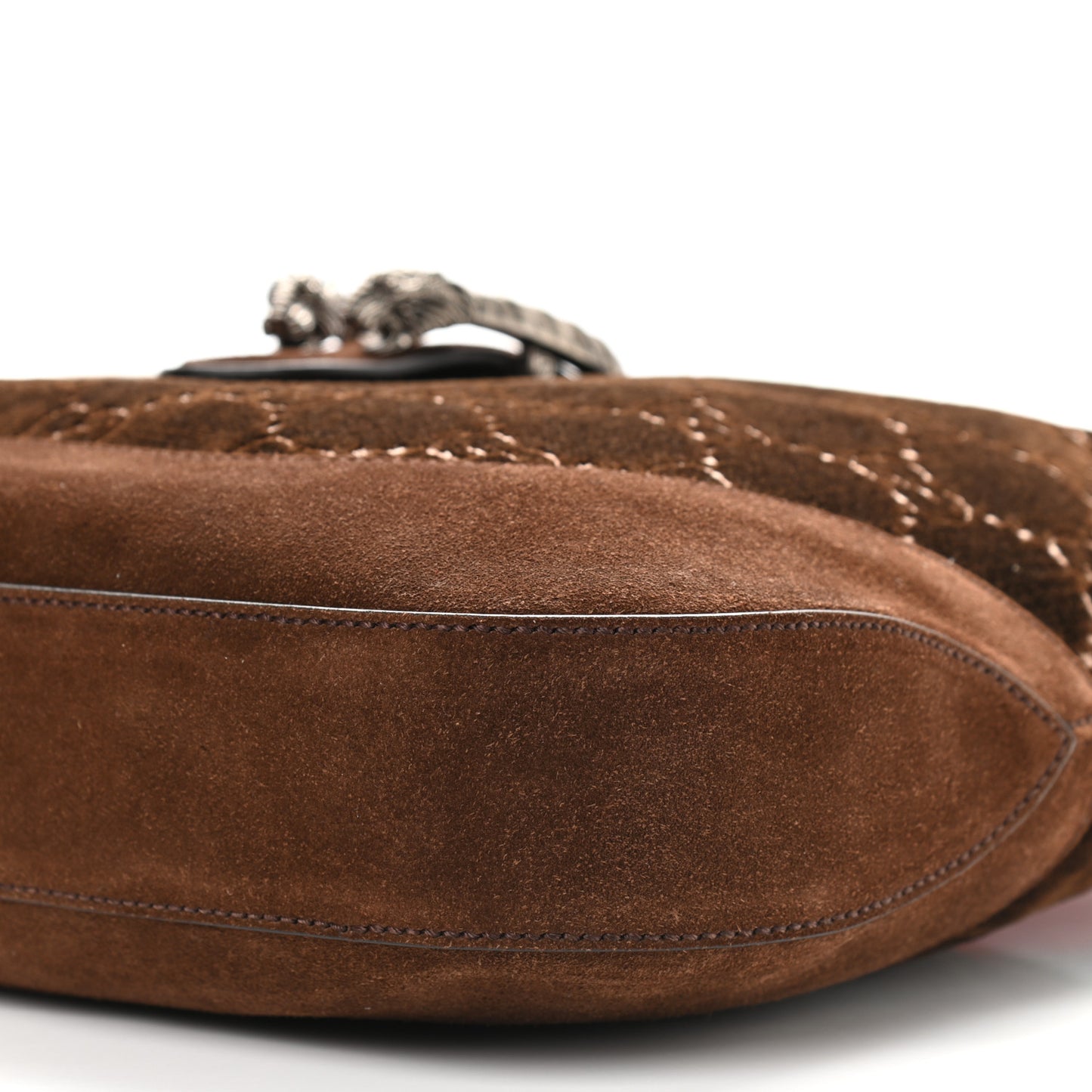 Velvet GG Monogram Web Medium Dionysus Hobo Brown