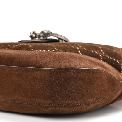 Gucci Velvet GG Monogram Web Medium Dionysus Hobo Brown 10 of 10