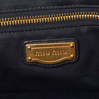 Miu Miu Vitello Lux Pleated Tote Nero Black 6 of 8