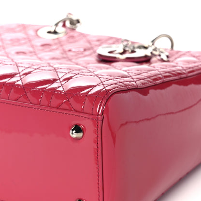 Christian Dior Patent Cannage Large Lady Dior Fuchsia 10 of 16