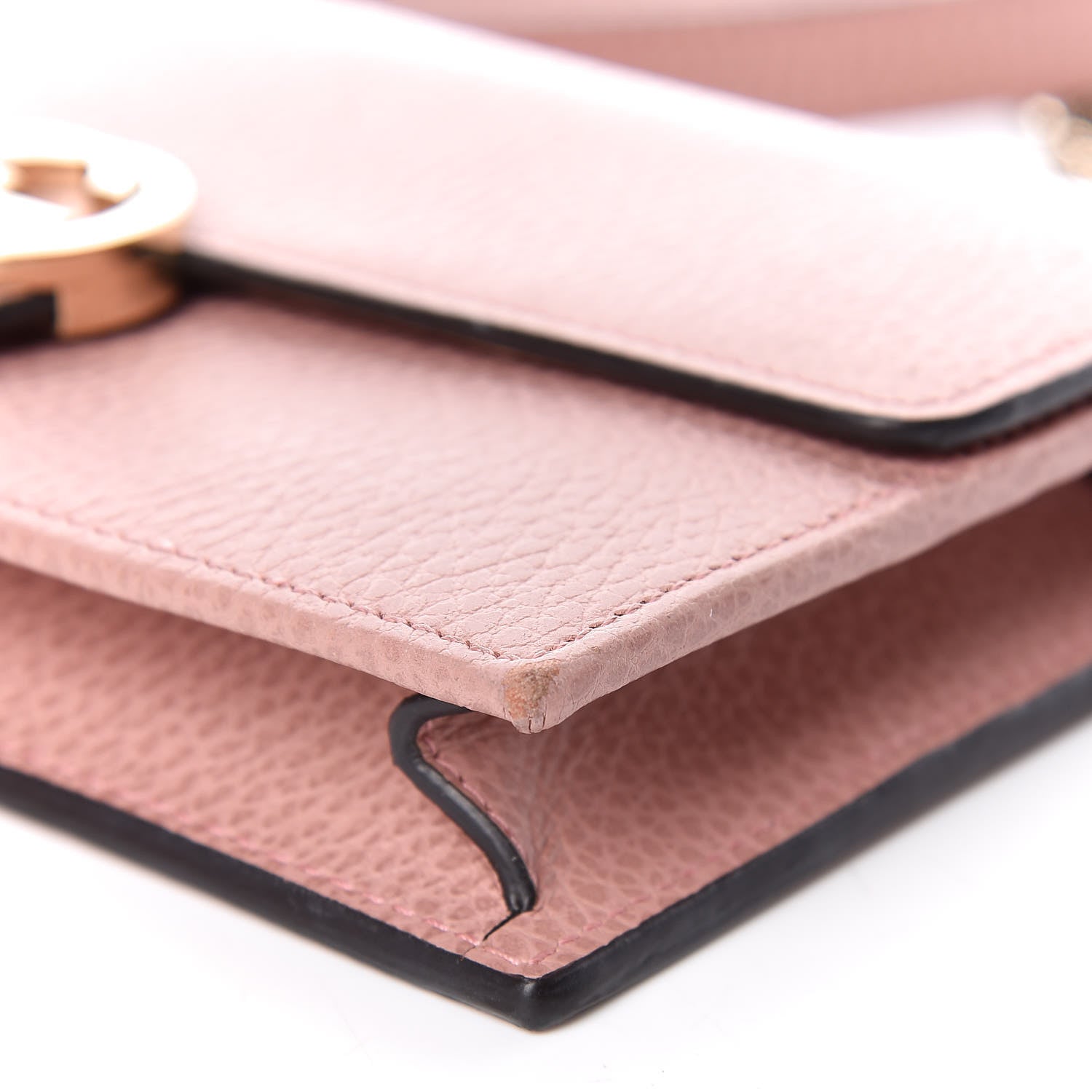 Gucci Dollar Calfskin Interlocking G Chain Wallet Soft Pink 6 of 9