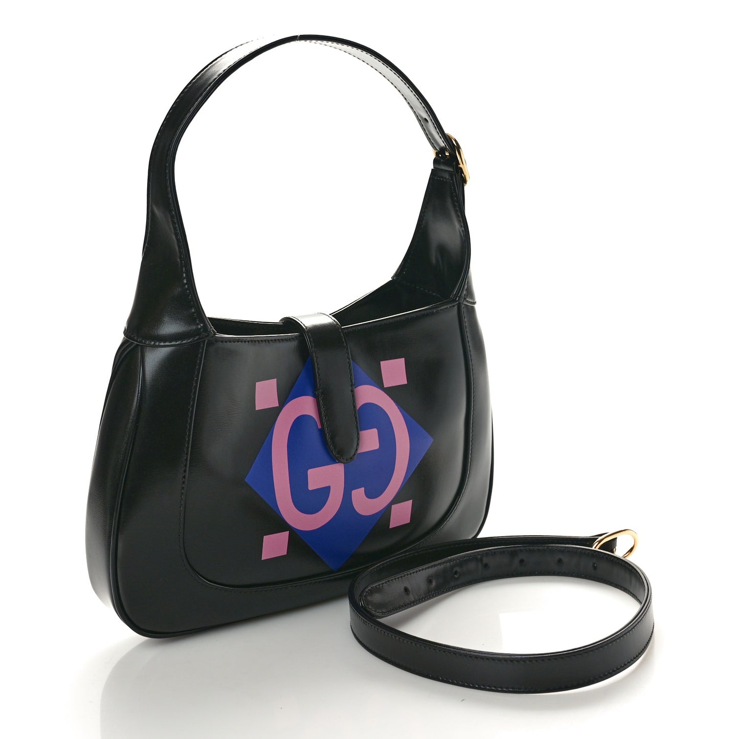 Calfskin Geometric Small Jackie 1961 Hobo Black