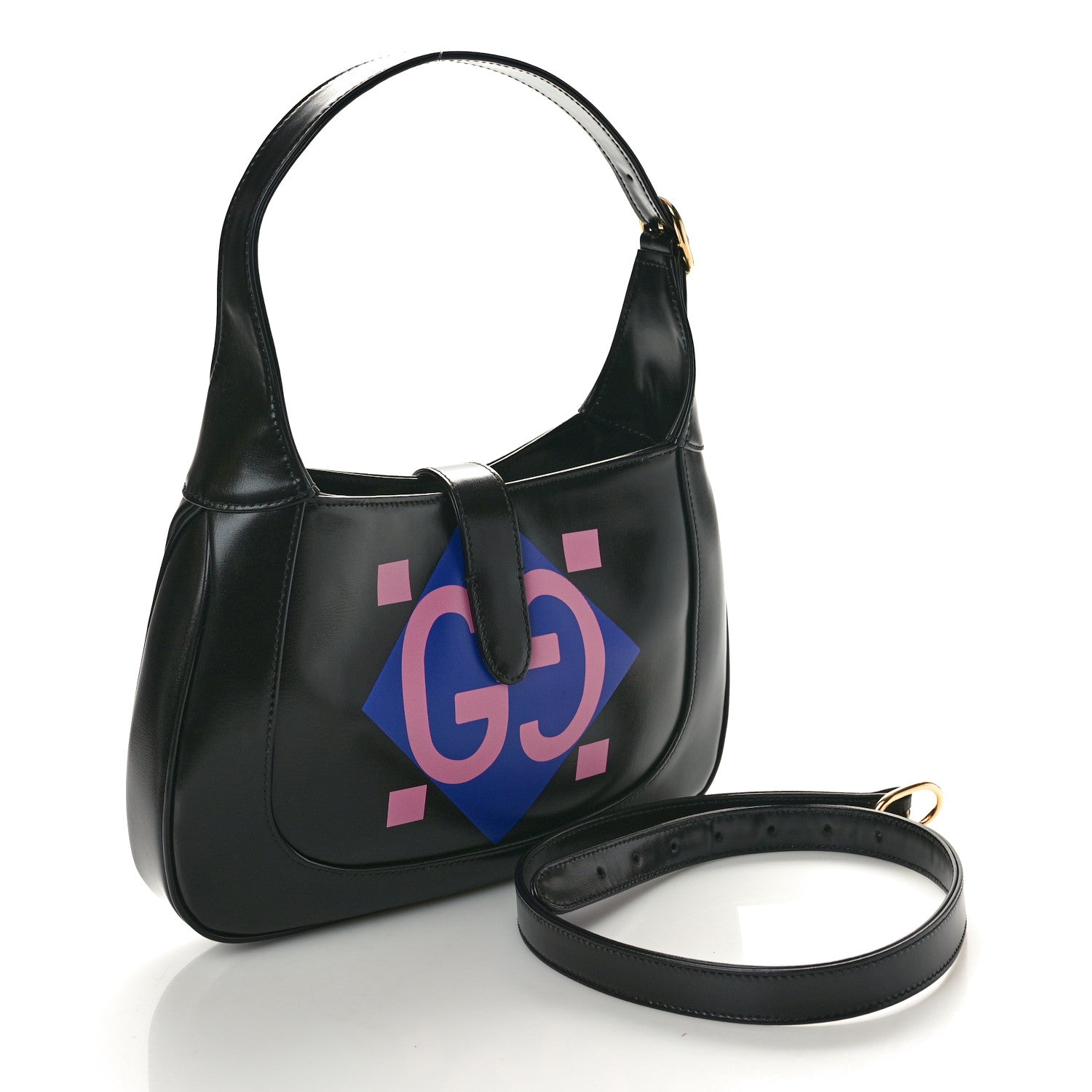 Gucci Calfskin Geometric Small Jackie 1961 Hobo Black 3 of 10