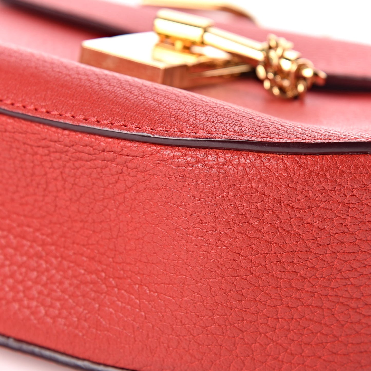 Grained Lambskin Mini Drew Shoulder Bag Plaid Red