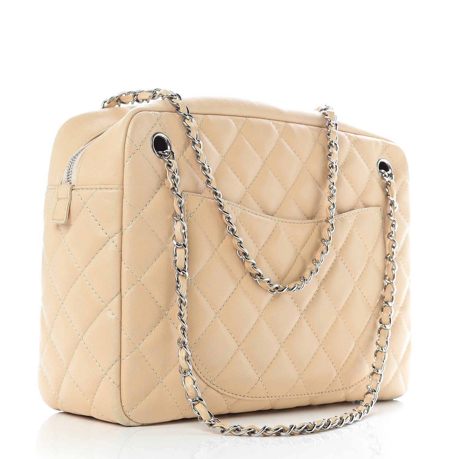 Chanel Lambskin Quilted Large Camera Case Beige Clair 3 of 17