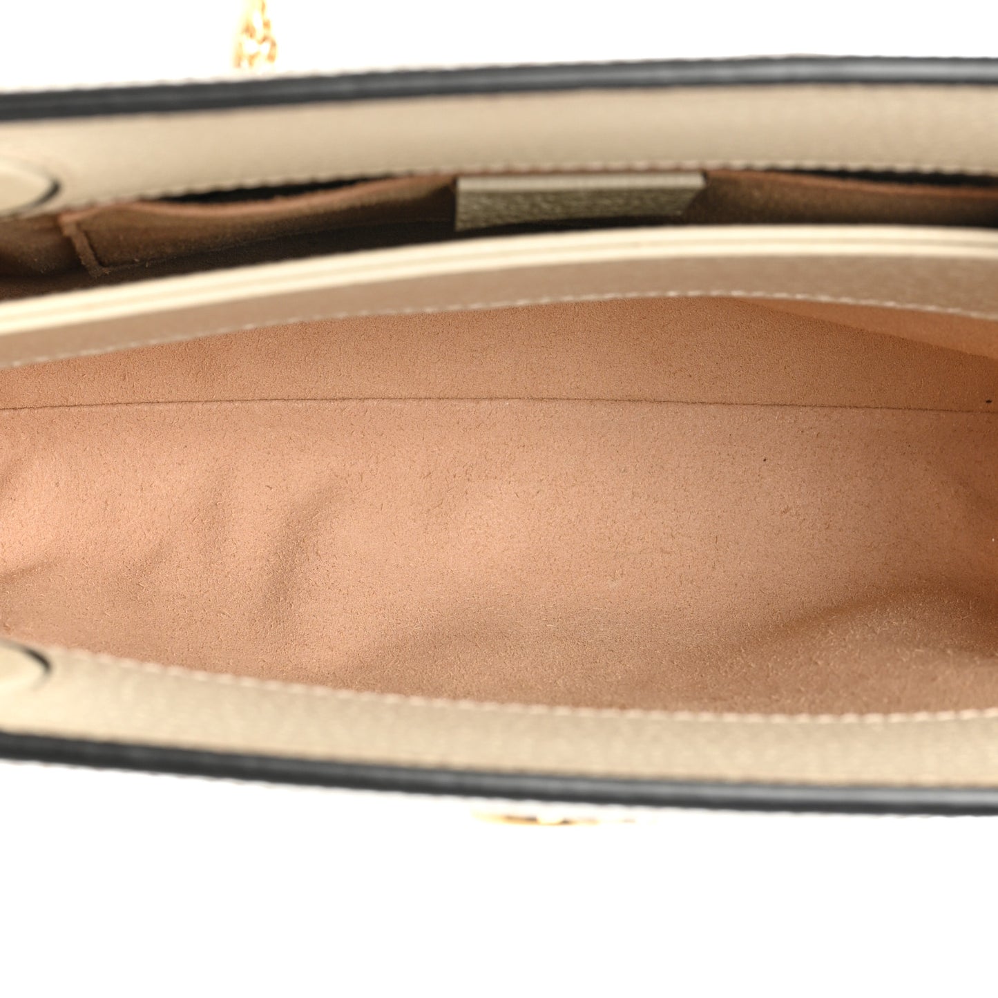 GG Supreme Monogram Textured Calfskin Web Small Ophidia Chain Shoulder Bag Beige Ebony Mystic White