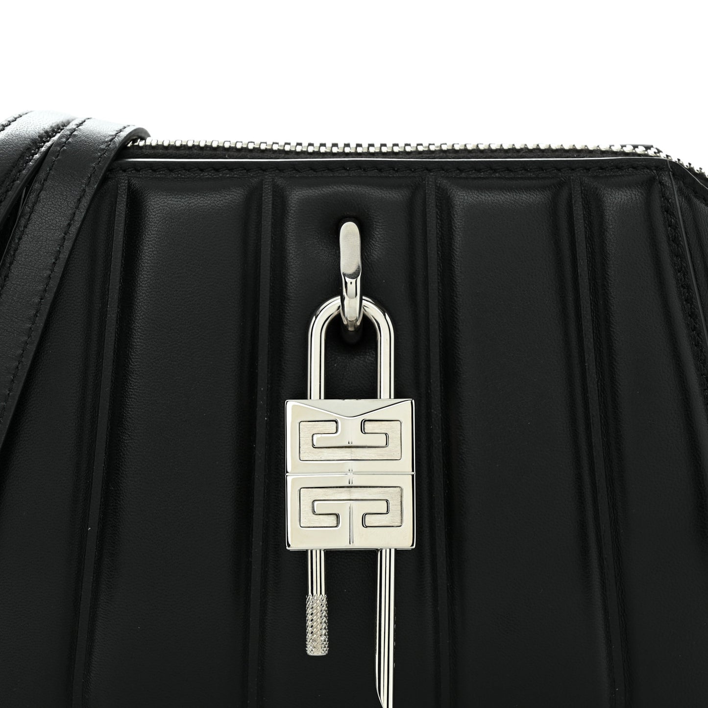 Lambskin XS Lock Antigona Shoulder Bag Black