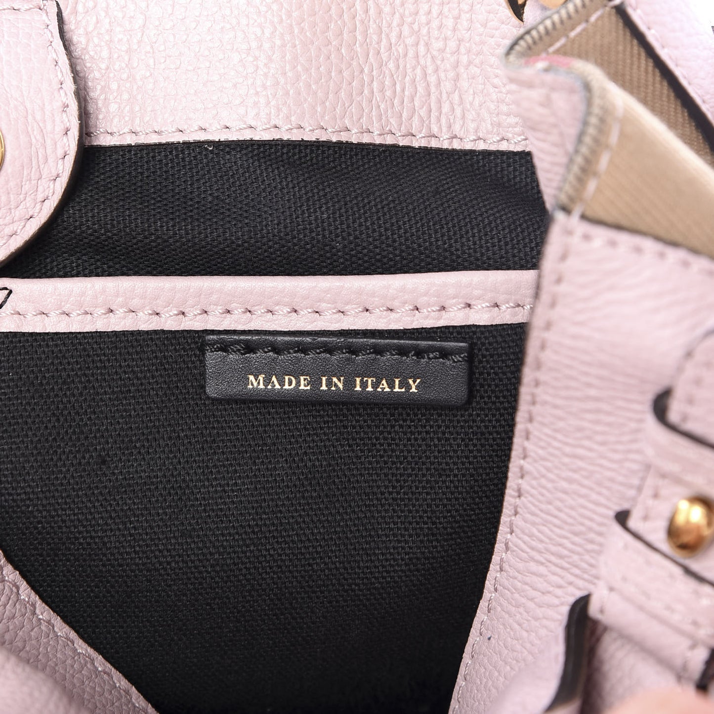 Grainy Calfskin House Check Small Banner Tote Light Pink
