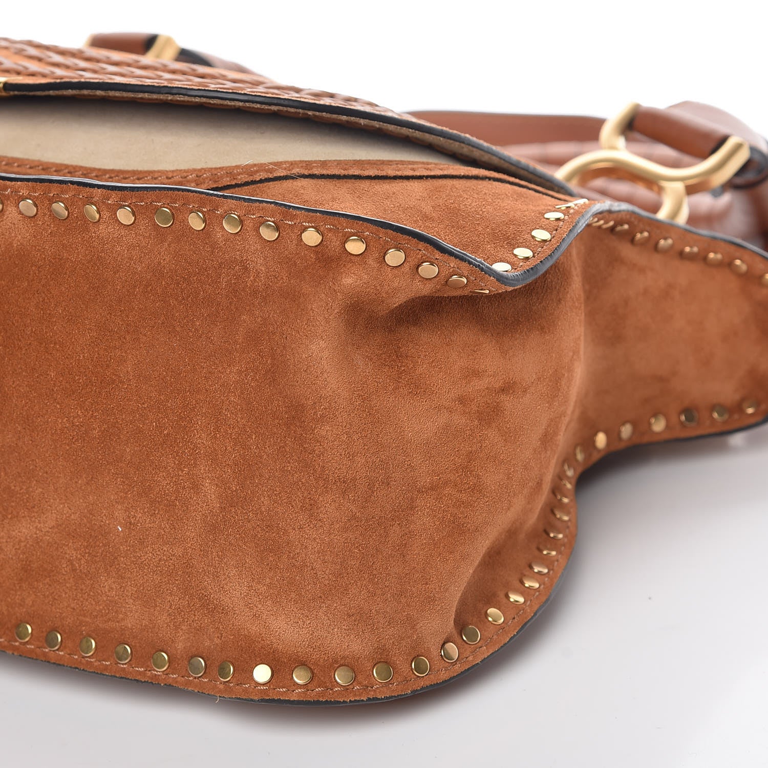 Chloe Suede Calfskin Braided Medium Marcie Satchel Caramel 15 of 17