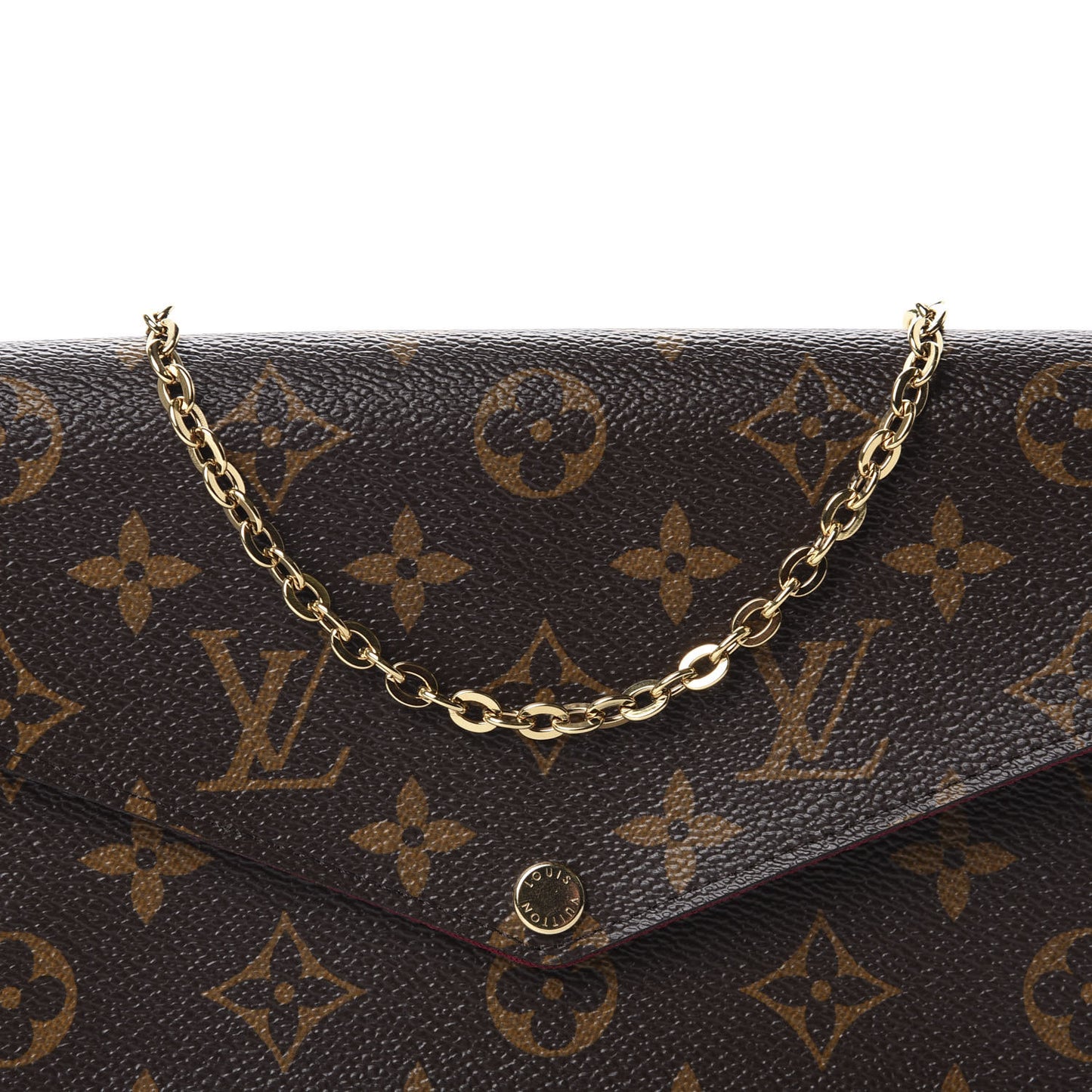 Monogram Pochette Felicie Chain Wallet Fuchsia