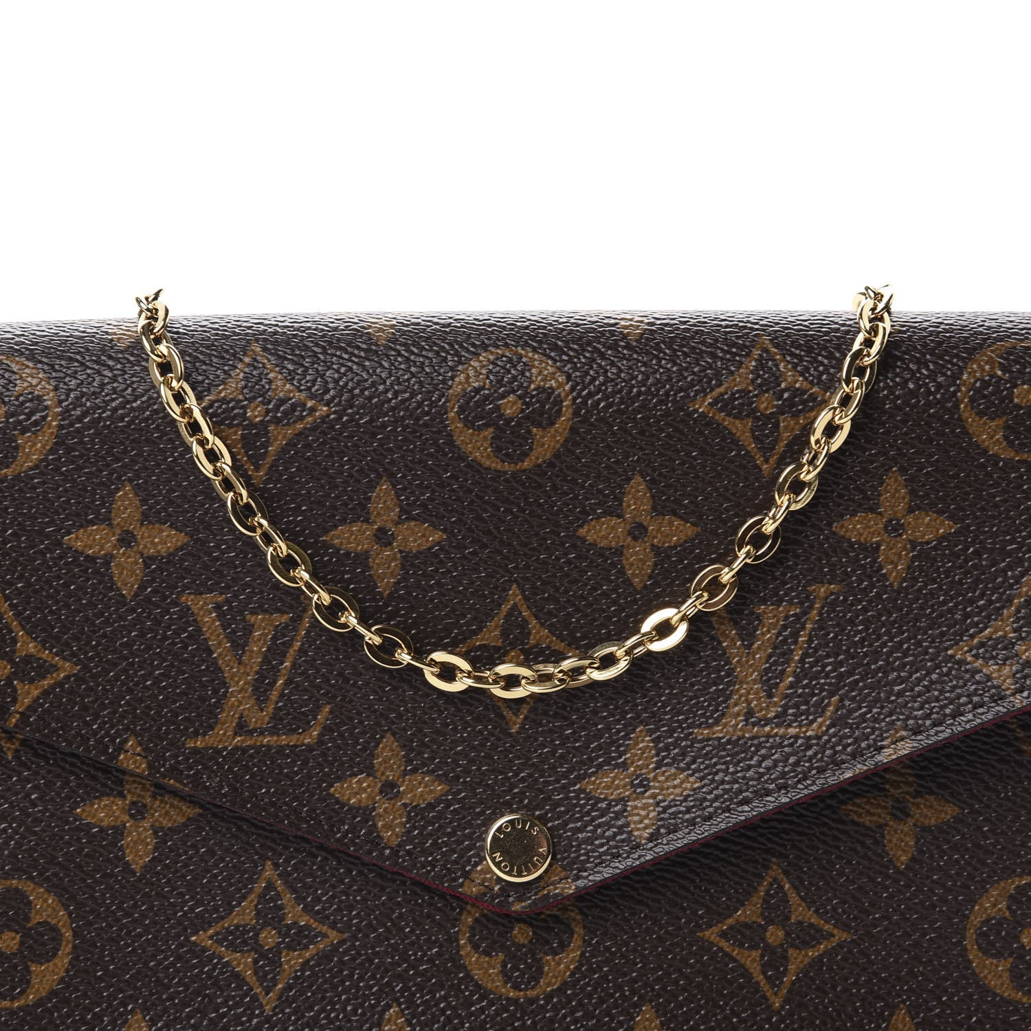 Louis Vuitton Monogram Pochette Felicie Chain Wallet Fuchsia 11 of 12