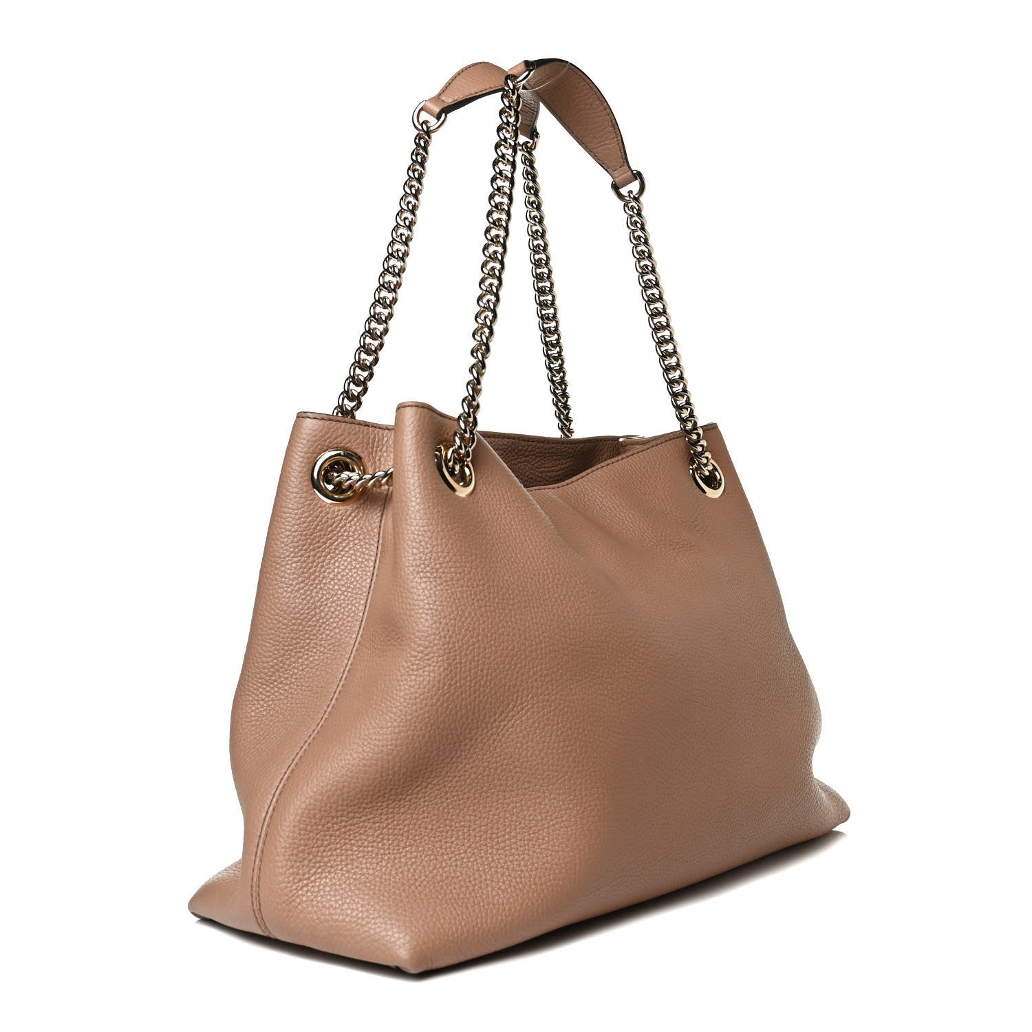 Gucci Pebbled Calfskin Medium Soho Chain Shoulder Bag Camelia 3 of 14