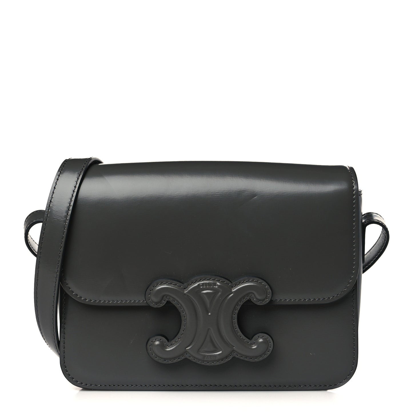 Shiny Calfskin Teen Cuir Triomphe Anthracite
