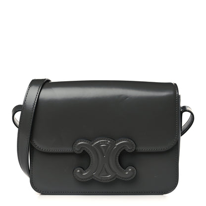 Celine Shiny Calfskin Teen Cuir Triomphe Anthracite 1 of 8