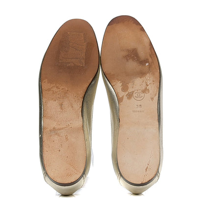 Chanel Metallic Lambskin CC Mocassin Loafers 38 Silver 5 of 7