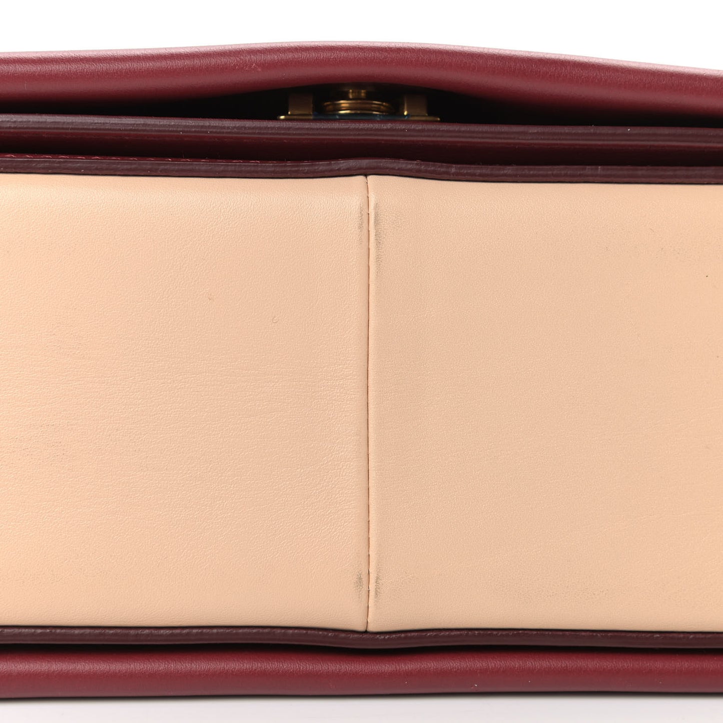 Shiny Smooth Calfskin Medium Frame Shoulder Bag Ruby Nude