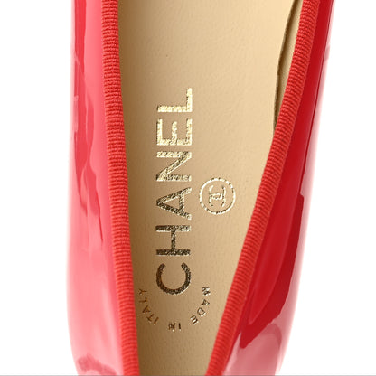 Chanel Patent Calfskin CC Cap Toe Ballerina Flats 36 Coral 8 of 10