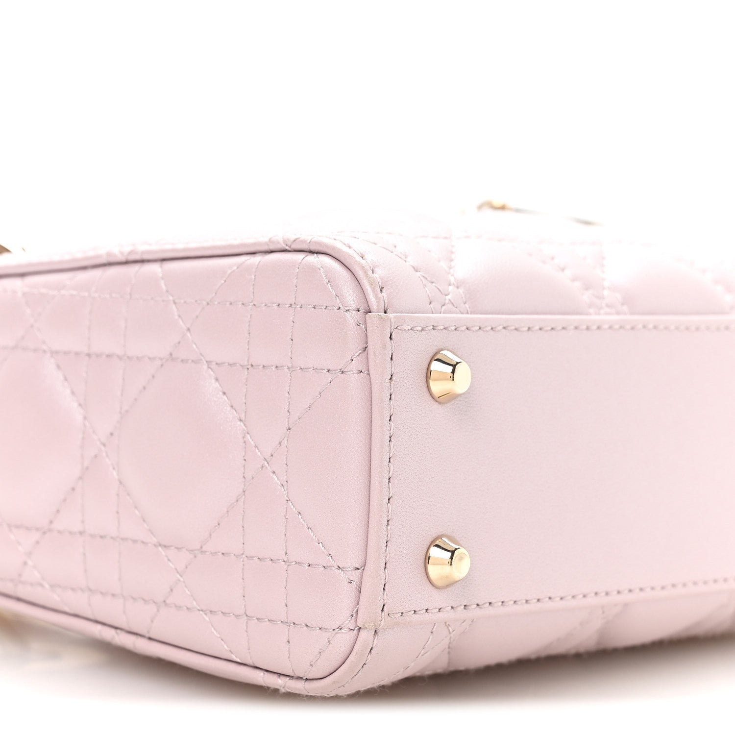 Christian Dior Metallic Lambskin Cannage Mini Lady Dior Lotus 8 of 10