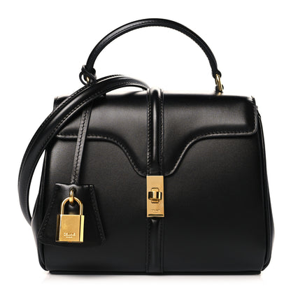Celine Satinated Calfskin Mini 16 Top Handle Bag Black 1 of 9