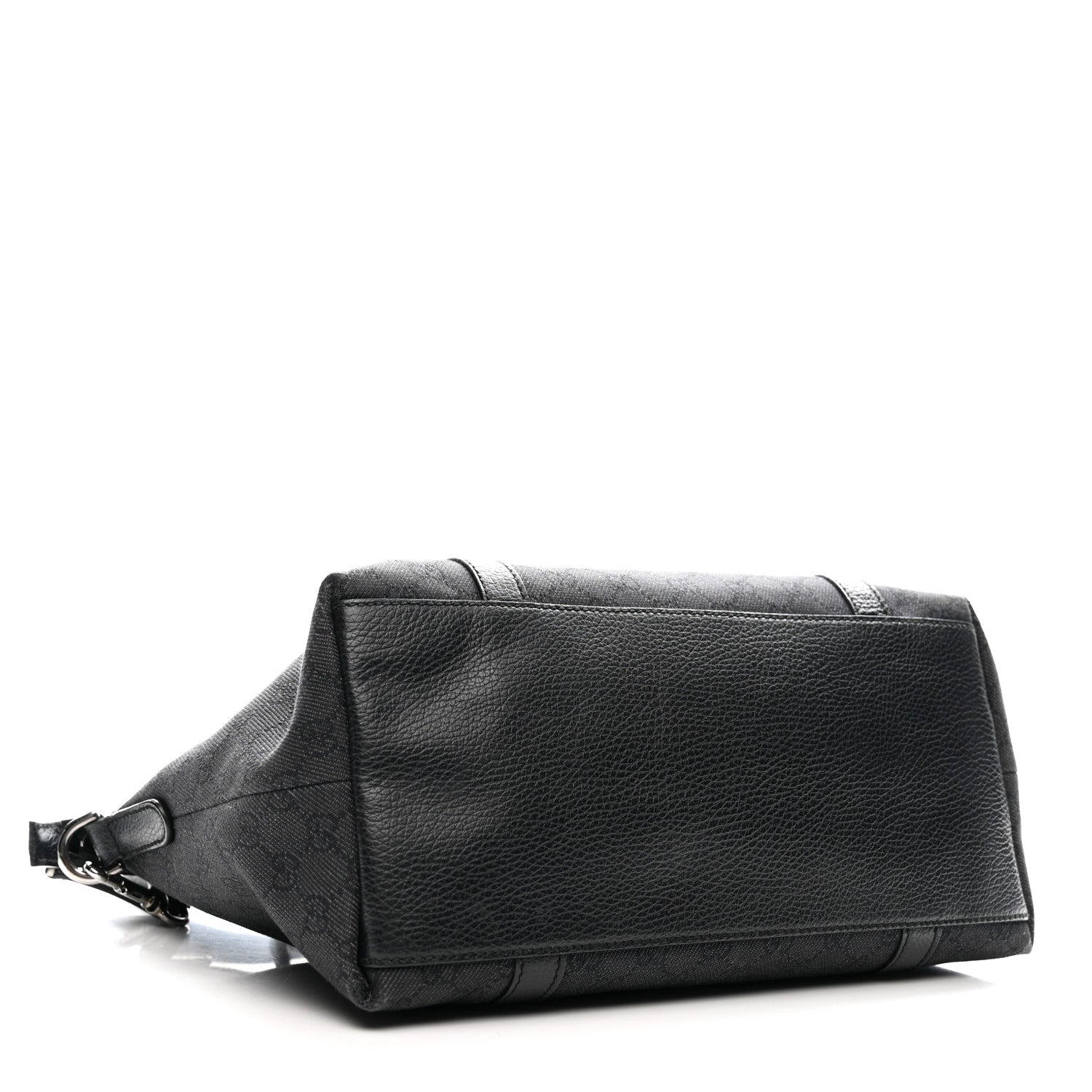 Gucci Nylon Monogram Medium GG Charm Dome Satchel Black 3 of 14