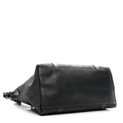Gucci Nylon Monogram Medium GG Charm Dome Satchel Black 3 of 14