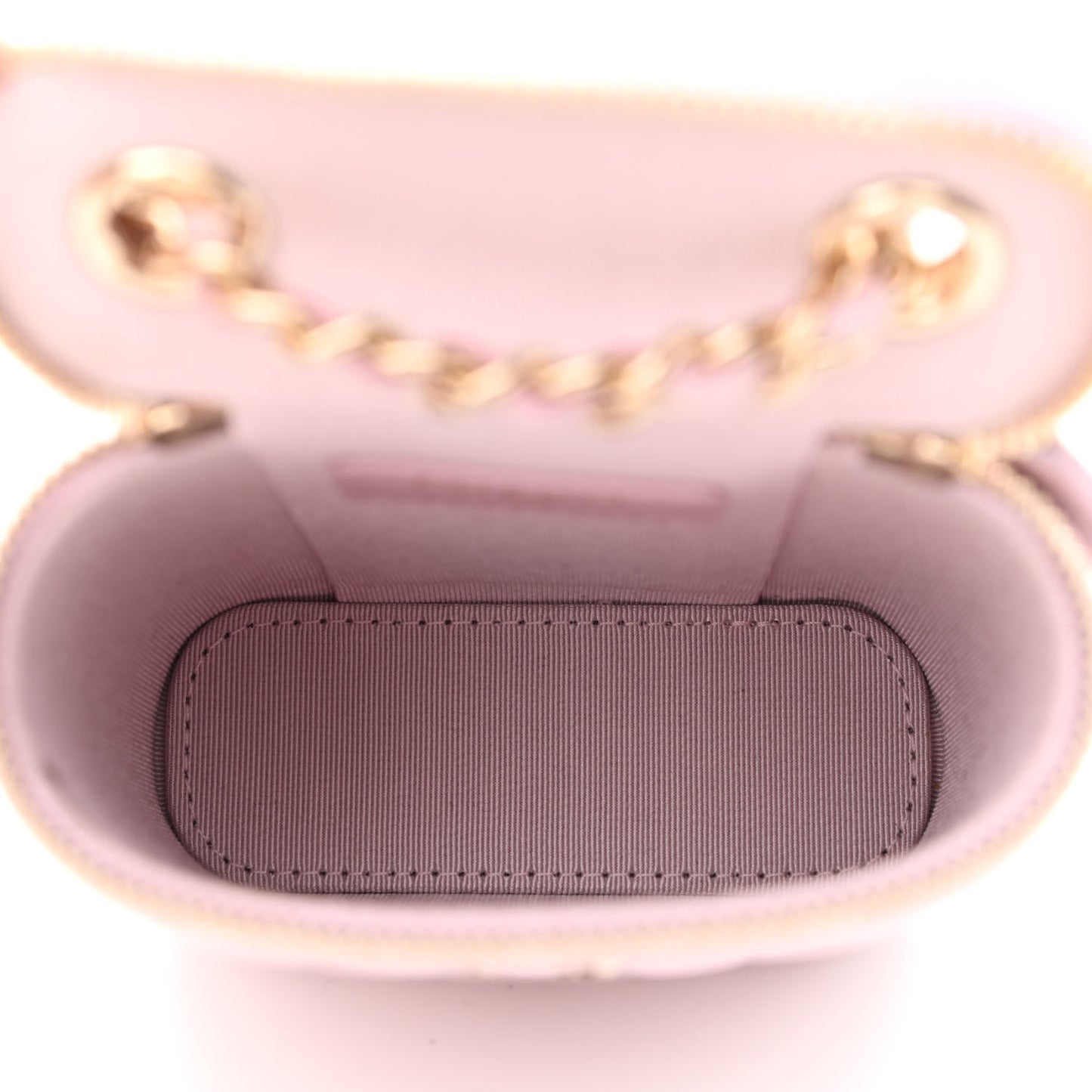 Caviar Quilted Small Vertical Coco Beauty Vanity Case With Chain Light Pink