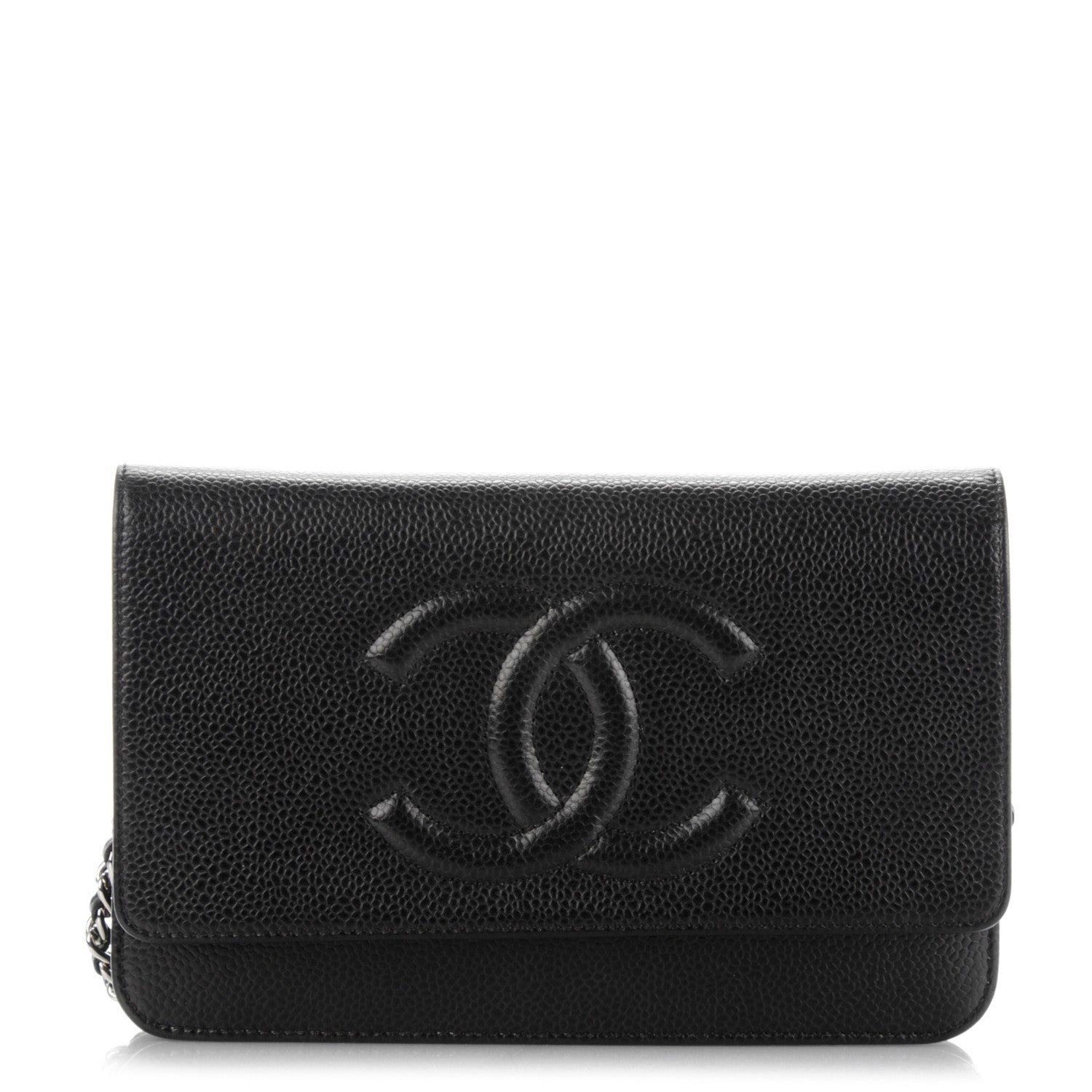 Chanel Caviar Timeless CC Wallet On Chain WOC Black 1 of 7