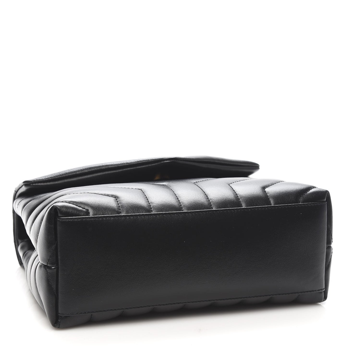 Calfskin Y Quilted Monogram Small Loulou Chain Satchel Black
