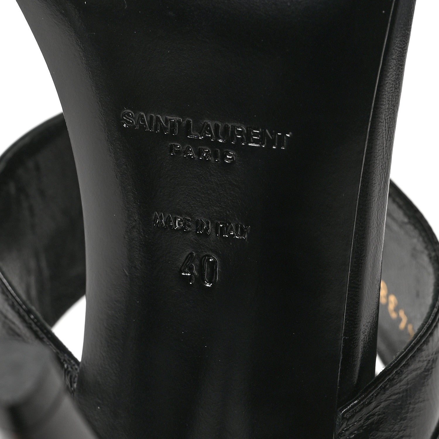 Saint Laurent Shiny Calfskin Fetish Sandal 40 Black 8 of 8