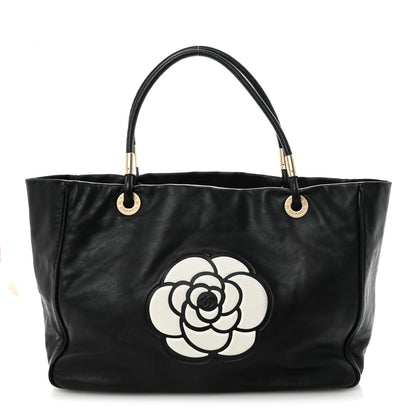 Chanel Lambskin Camellia Tote Black 1 of 10