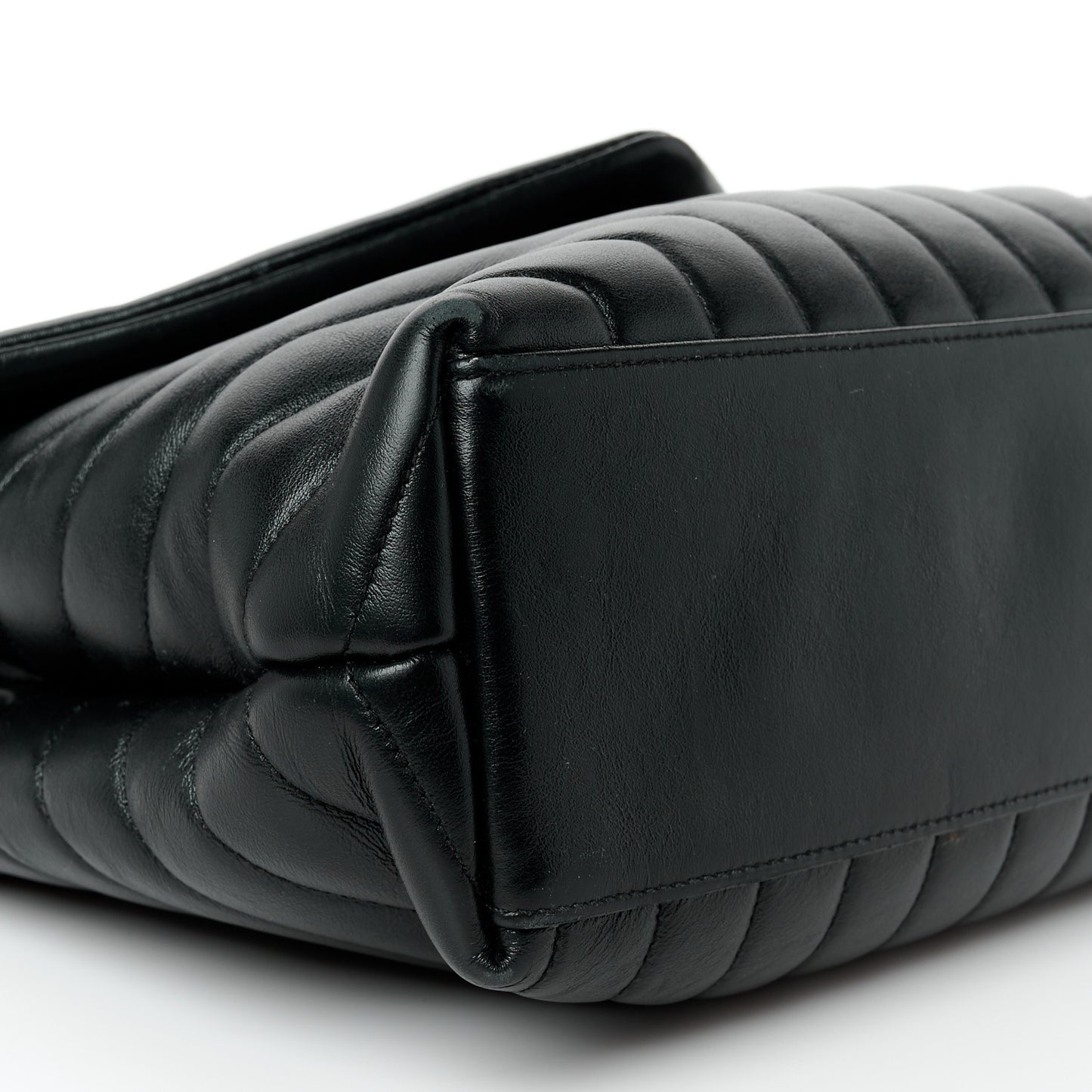 Calfskin Y Quilted Monogram Medium Loulou Chain Satchel Black