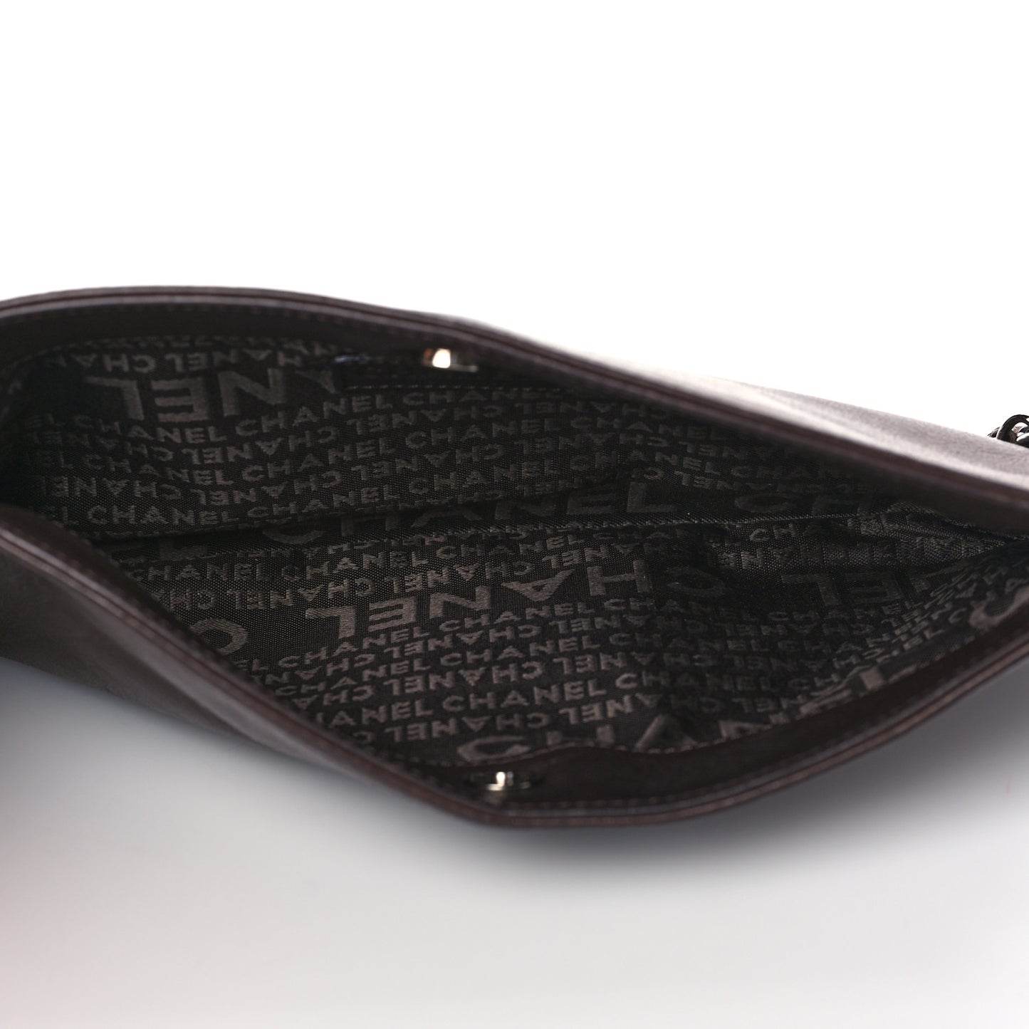 Calfskin Logo Pochette Brown
