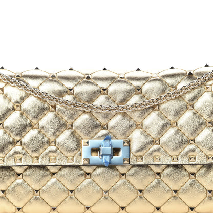 Valentino Garavani Metallic Nappa Rockstud Spike Wallet on Chain Mekong 10 of 10