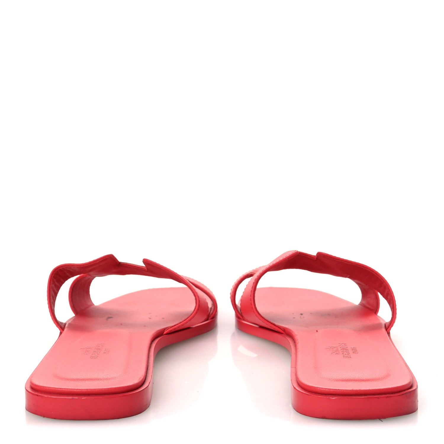 Hermes Box Calfskin Oran Sandals 39 Rouge Jaipur 6 of 14