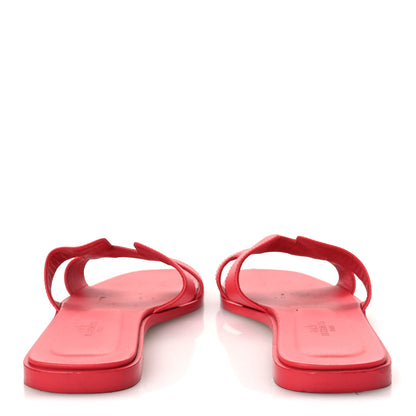 Hermes Box Calfskin Oran Sandals 39 Rouge Jaipur 6 of 14