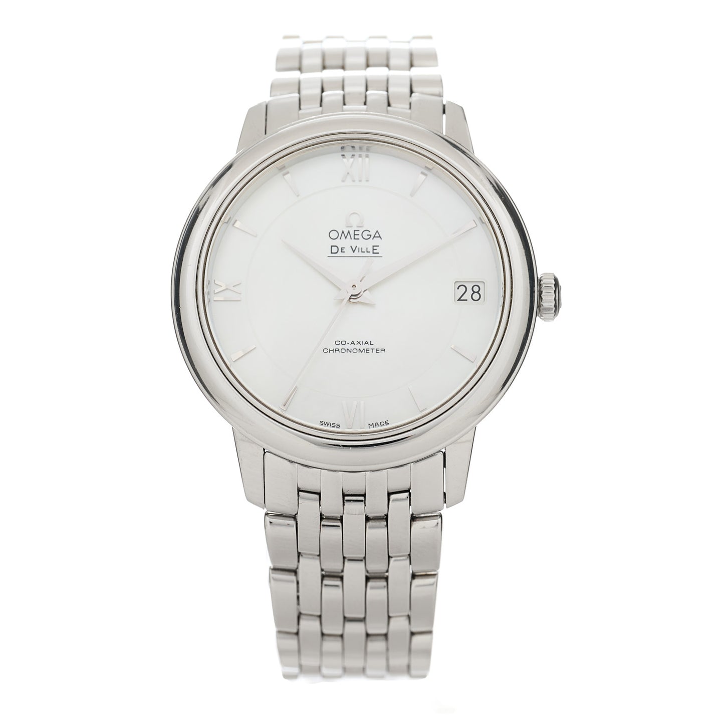 Stainless Steel Mother of Pearl 32mm De Ville Prestige Co-Axial Automatic Watch 424.10.33.20.05.001