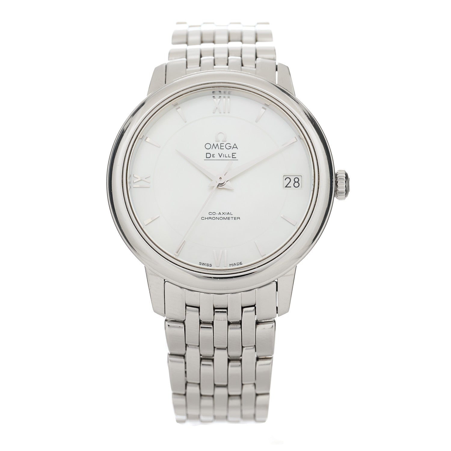 Omega Stainless Steel Mother of Pearl 32mm De Ville Prestige Co-Axial Automatic Watch 424.10.33.20.05.001 1 of 5