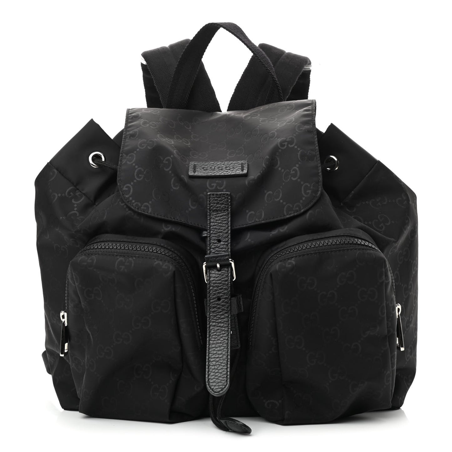 Nylon Monogram Small Single Buckle Backpack Black