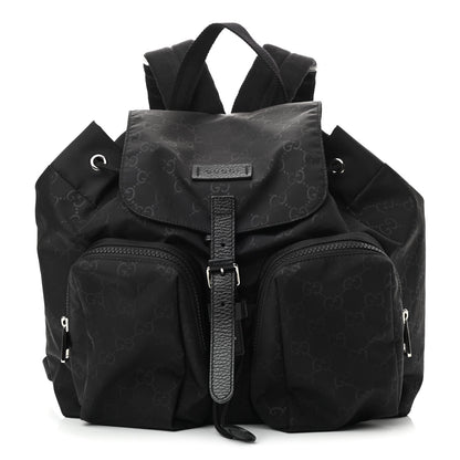 Gucci Nylon Monogram Small Single Buckle Backpack Black 1 of 10