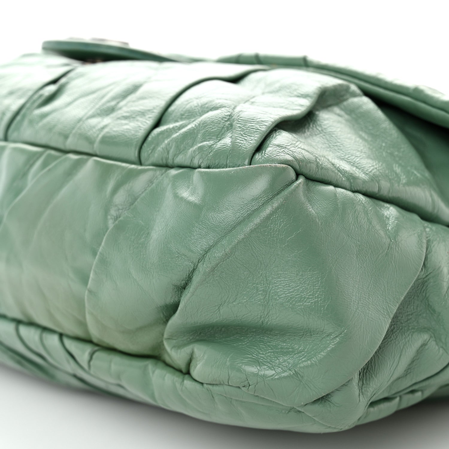 Chanel Glazed Calfskin Twisted Maxi Flap Green 10 of 10