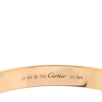 Cartier 18K Yellow Gold 11mm LOVE Cuff Bracelet 21 3 of 4