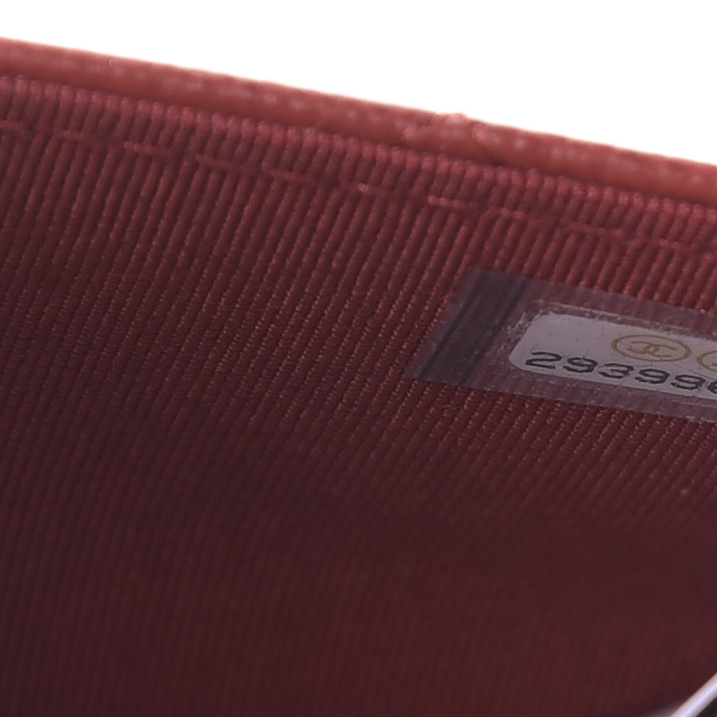 Grained Calfskin Quilted CC Box Wallet On Chain WOC Red