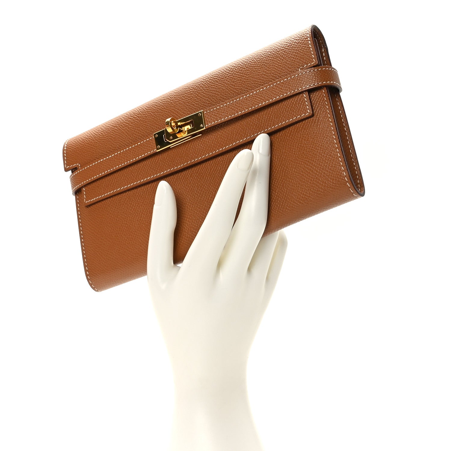 Hermes Epsom Kelly Longue Wallet Gold 2 of 9