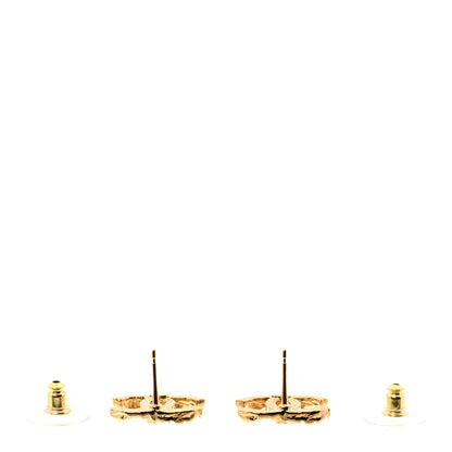 Chanel Metal Textured CC Earrings Gold 4 of 6